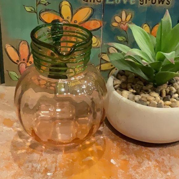 Gorgeous art deco colorful clear glass pitcher - Picture 2 of 8